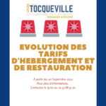 evolution des tarifs hebergement et restauration lycée alexis de tocqueville