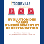 Changement des tarifs hebergement et restauration lycee alexis de tocqueville