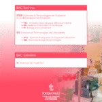 BAC Techno STI2D Sciences et Technologies de l'Industrie et du Développement Durable ITEC - Innovation Technologique et Éco-Conception SIN - Système d'Information et Numérique EE - Énergie et Environnement STL Sciences et Technologies de Laboratoire SPCL - Sciences Physiques et Chimiques en Laboratoire BBB - Biochimie Biologie Biotechnologies e BBB - Biochimie Biologie BiotechnologiesBAC GénéralSI - Sciences de l'Ingénieur SCIENCES DE L'INGÉNIEUR,DU LABORATOIRE ET DE L'INDUSTRIE